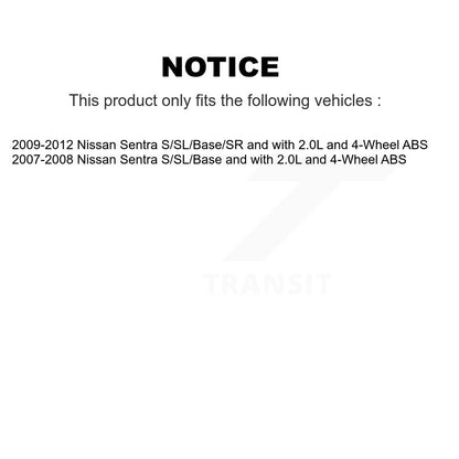 Wheel Cylinders And Drum & Shoes Hub Bearing Rear Kit (8Pc) For Nissan Sentra