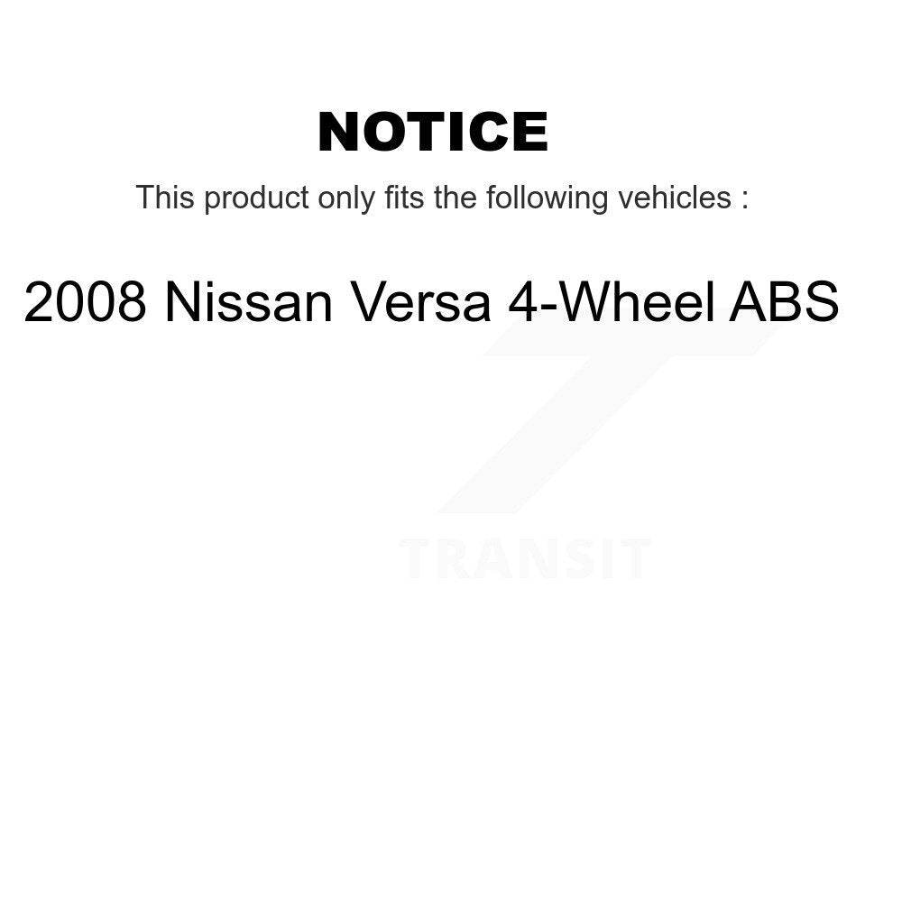 Wheel Cylinders And Drum & Shoes Hub Bearing Rear Kit (8Pc) For Nissan Versa