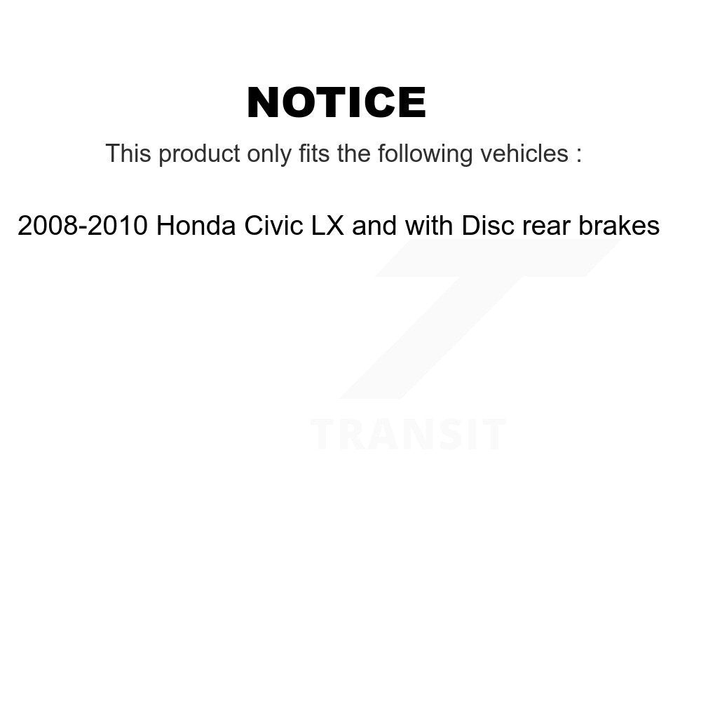 Wheel Cylinders And Drum & Shoes Hub Bearing Rear Kit (8Pc) For Honda Civic