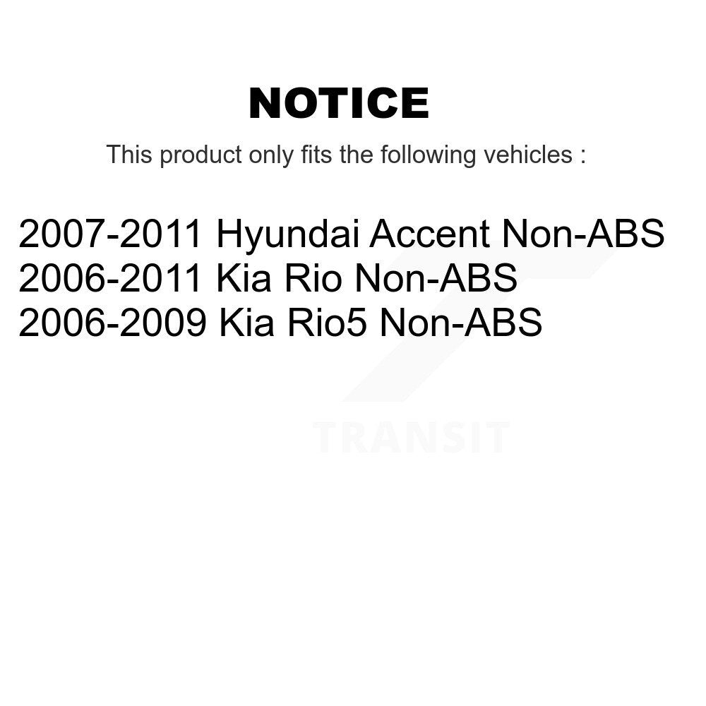 Wheel Cylinders & Drum Shoes Hub Bearing Rear Kit (8Pc) For Hyundai Accent Kia