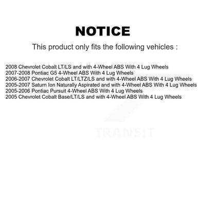 Wheel Cylinders & Drum Shoes Hub Bearing Rear Kit For Chevrolet Cobalt Pontiac
