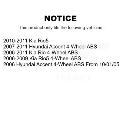 Wheel Cylinders Drum Shoes Hub Bearing Rear Kit For Hyundai Accent Kia Rio Rio5