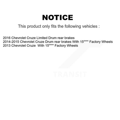 Wheel Cylinders And Hardware Hub Bearing Rear Kit For Chevrolet Cruze Limited