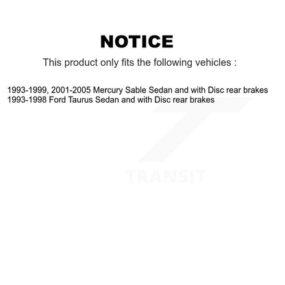 Wheel Cylinders And Hardware Hub Bearing Rear Kit For Ford Taurus Mercury Sable