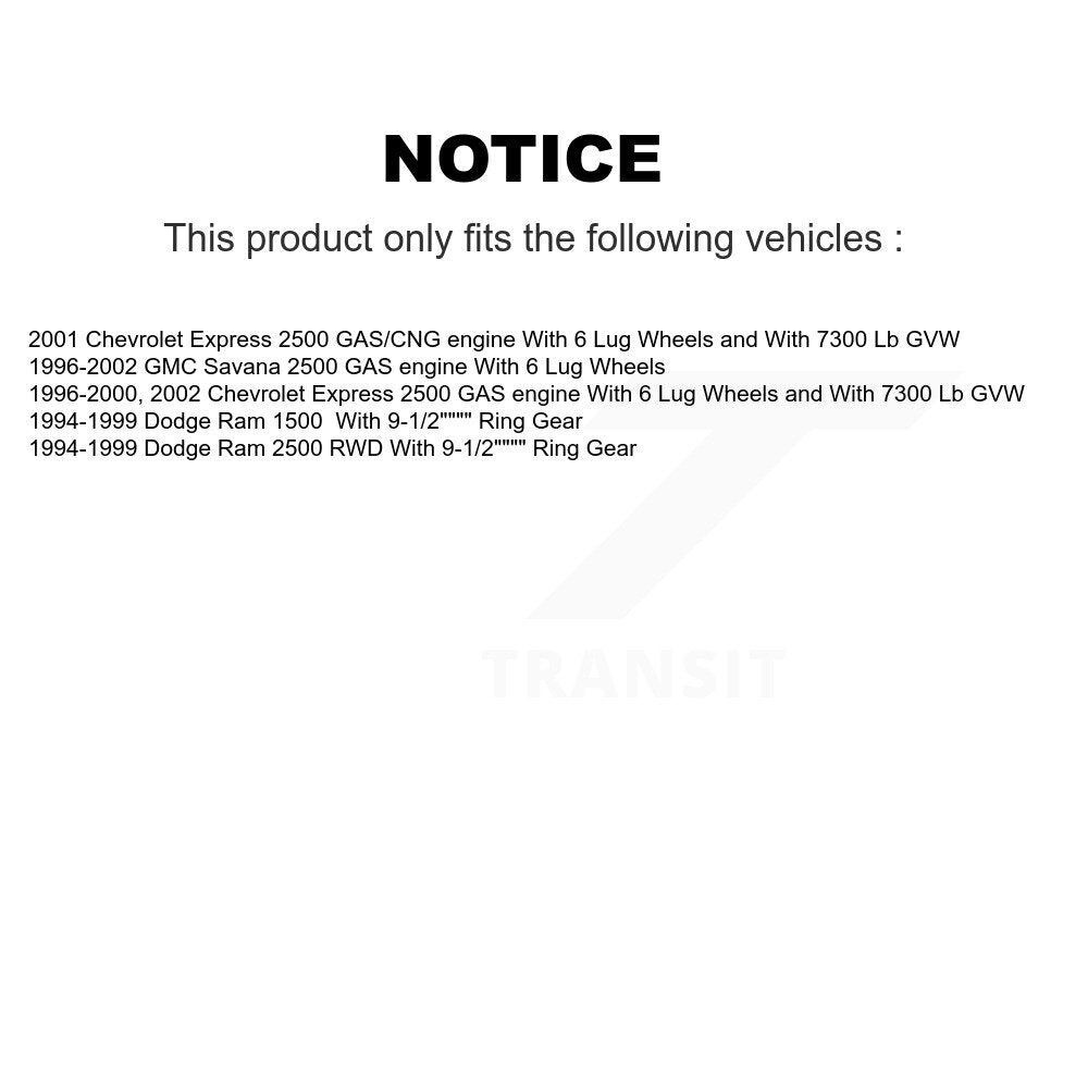 Wheel Cylinders And Bearing Rear Kit For 1994-1999 Dodge Ram 2500 1500