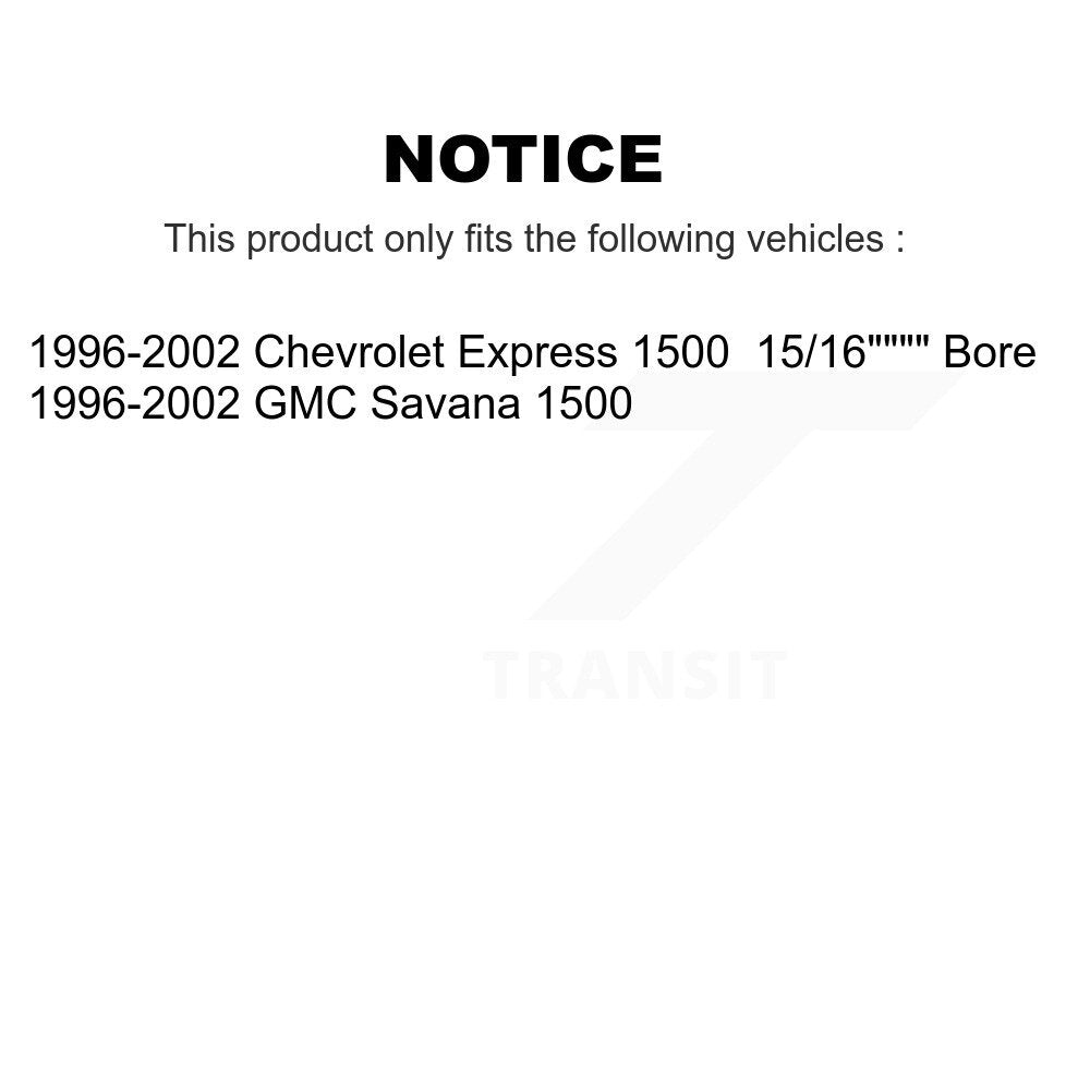 Wheel Cylinders Bearing Rear Kit For 1996-2002 Chevrolet Express 1500 GMC Savana