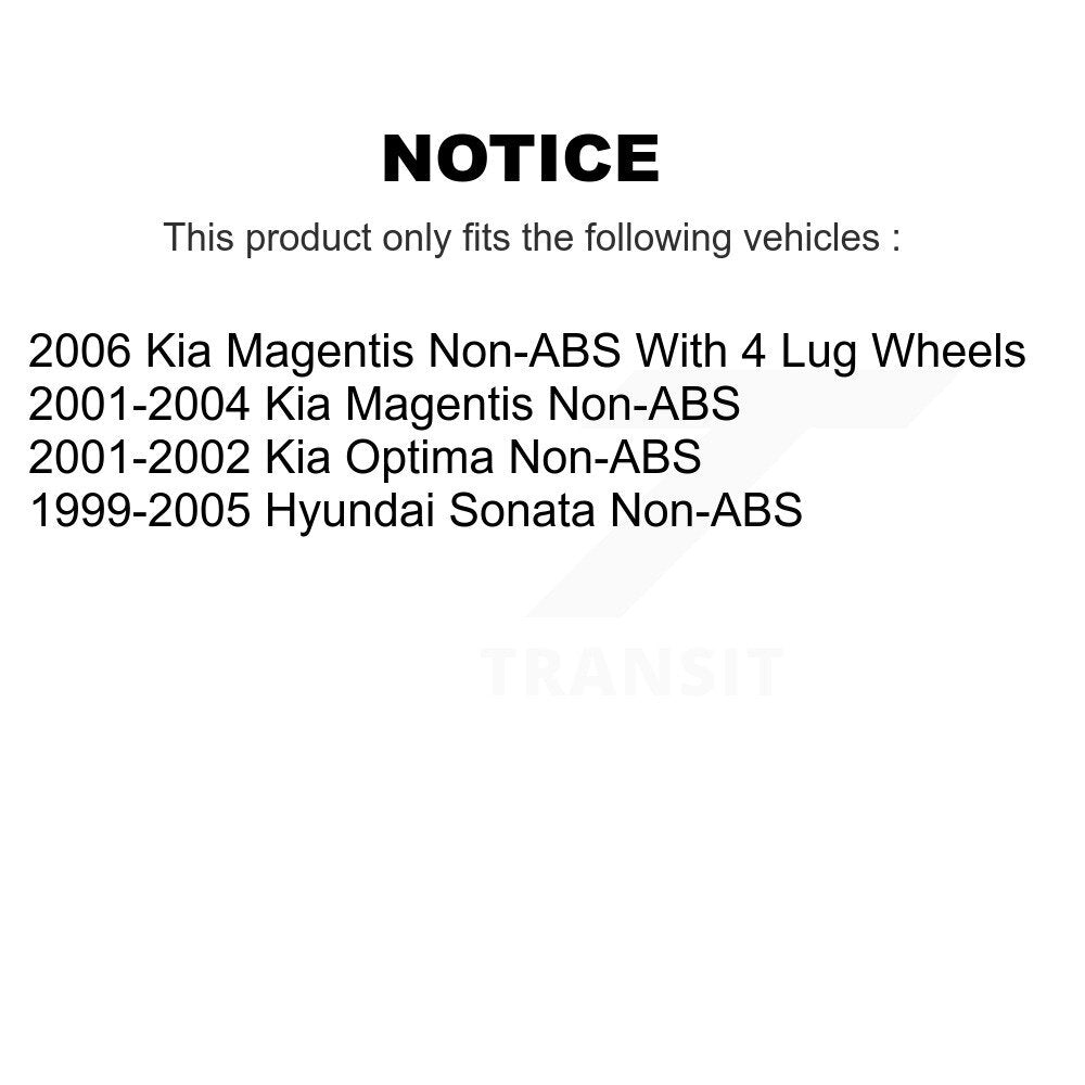 Wheel Cylinders And Hub Bearing Rear Kit For Hyundai Sonata Kia Optima Magentis