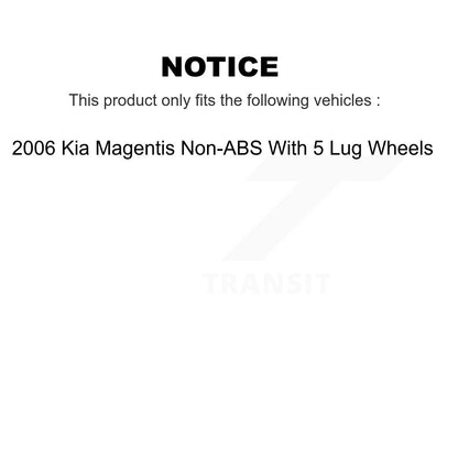 Wheel Cylinders Hub Bearing Rear Kit For Kia Magentis Non-ABS With 5 Lug Wheels