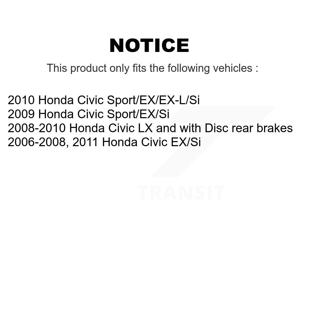 Wheel Cylinders And Hub Bearing Assembly Rear Kit For Honda Civic