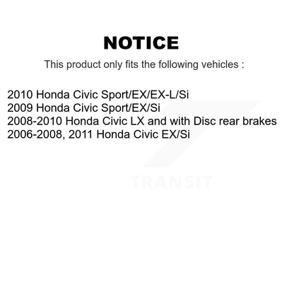 Wheel Cylinders And Hub Bearing Assembly Rear Kit For Honda Civic