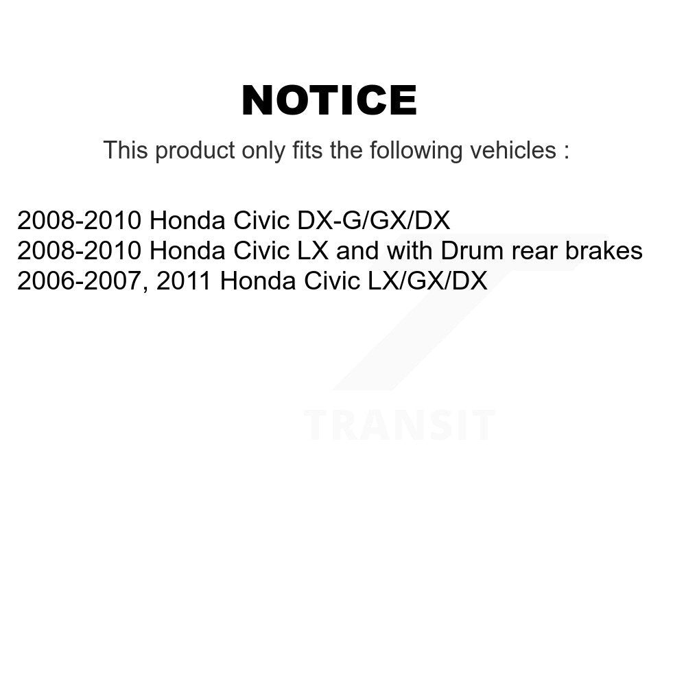 Wheel Cylinders And Hub Bearing Assembly Rear Kit For Honda Civic