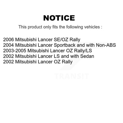 Wheel Cylinders And Hub Bearing Assembly Rear Kit For Mitsubishi Lancer
