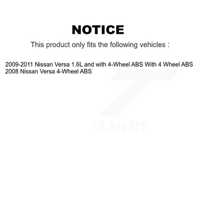 Wheel Cylinders And Hub Bearing Assembly Rear Kit For Nissan Versa