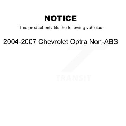 Wheel Cylinders And Hub Bearing Rear Kit For 2004-2007 Chevrolet Optra Non-ABS