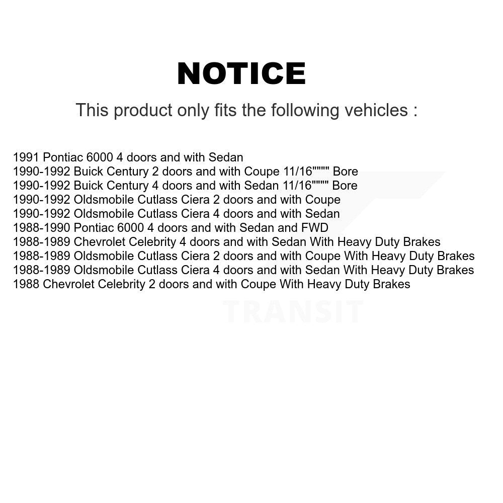 Wheel Cylinders Hub Bearing Rear Kit For Oldsmobile Cutlass Ciera Buick Century