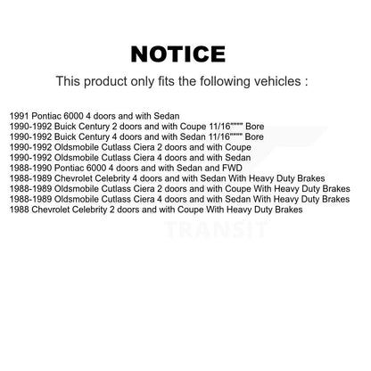 Wheel Cylinders Hub Bearing Rear Kit For Oldsmobile Cutlass Ciera Buick Century