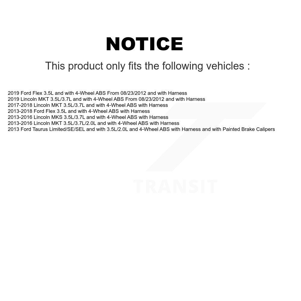 Wheel Hub Bearing And ABS Sensor Front Kit For Ford Flex Taurus Lincoln MKT MKS