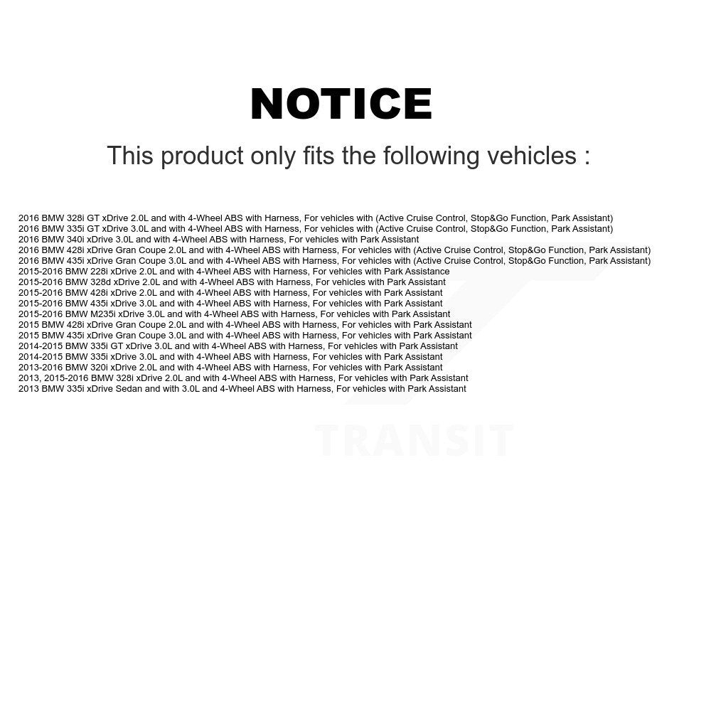 Wheel Hub Bearing Sensor Front Kit For BMW 328i xDrive 320i 335i 228i 428i Gran