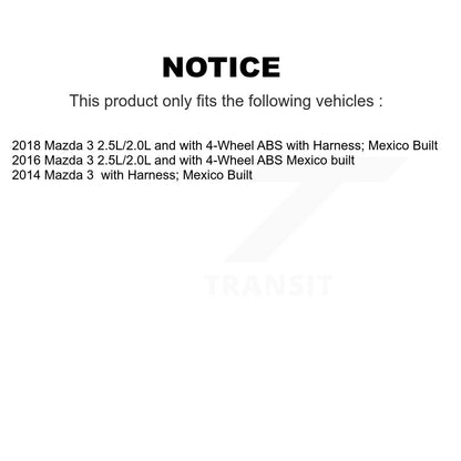 Wheel Hub Bearing And ABS Sensor Front Kit For Mazda 3