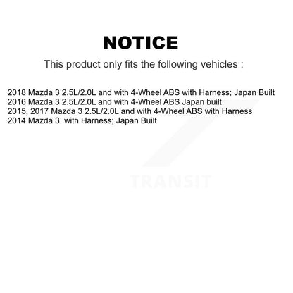 Wheel Hub Bearing And ABS Sensor Front Kit For Mazda 3