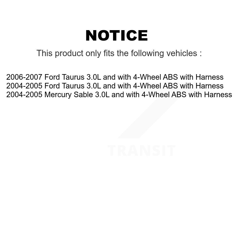 Wheel Hub Bearing & Sensor Front Kit For Ford Taurus Mercury Sable with Harness