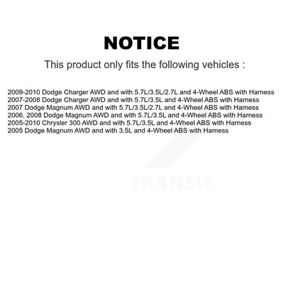 Wheel Hub Bearing And ABS Sensor Front Kit For Chrysler 300 Dodge Charger Magnum
