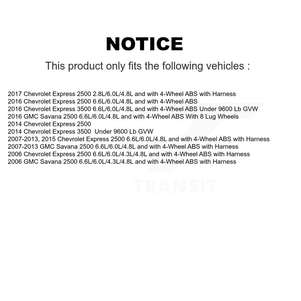 Wheel Hub Bearing & Extra Sensor Front Kit For Chevrolet Express 2500 GMC Savana