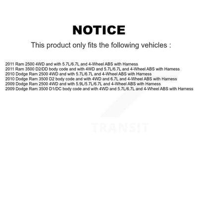 Wheel Hub Bearing & Extra Sensor Front Kit For Dodge Ram 2500 3500 with Harness