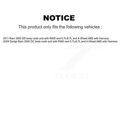 Wheel Hub Bearing And Extra ABS Sensor Front Kit For Ram 3500 Dodge with Harness
