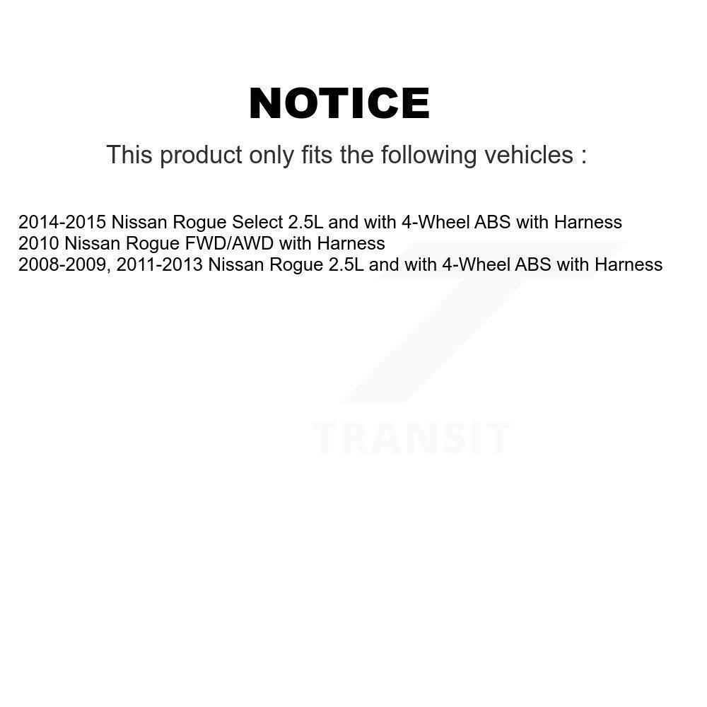 Wheel Hub Bearing And ABS Sensor Front Kit For Nissan Rogue Select with Harness