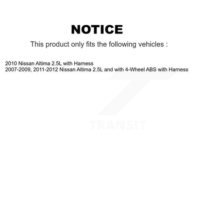 Wheel Hub Bearing And ABS Sensor Front Kit For Nissan Altima with Harness