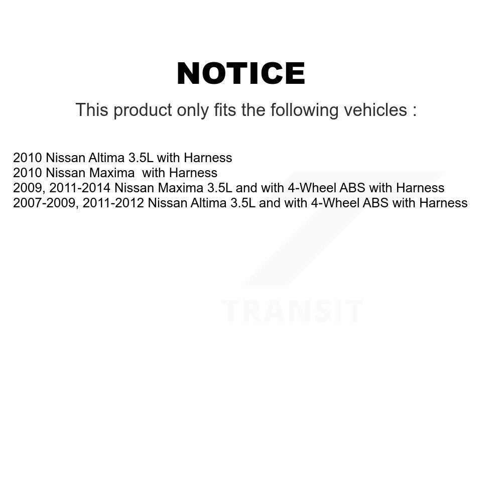 Wheel Hub Bearing And ABS Sensor Front Kit For Nissan Altima Maxima with Harness