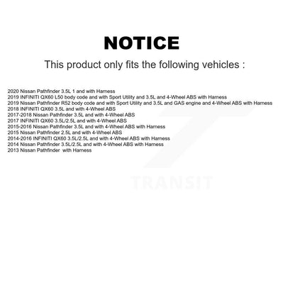 Wheel Hub Bearing And ABS Sensor Front Kit For Nissan Pathfinder INFINITI QX60