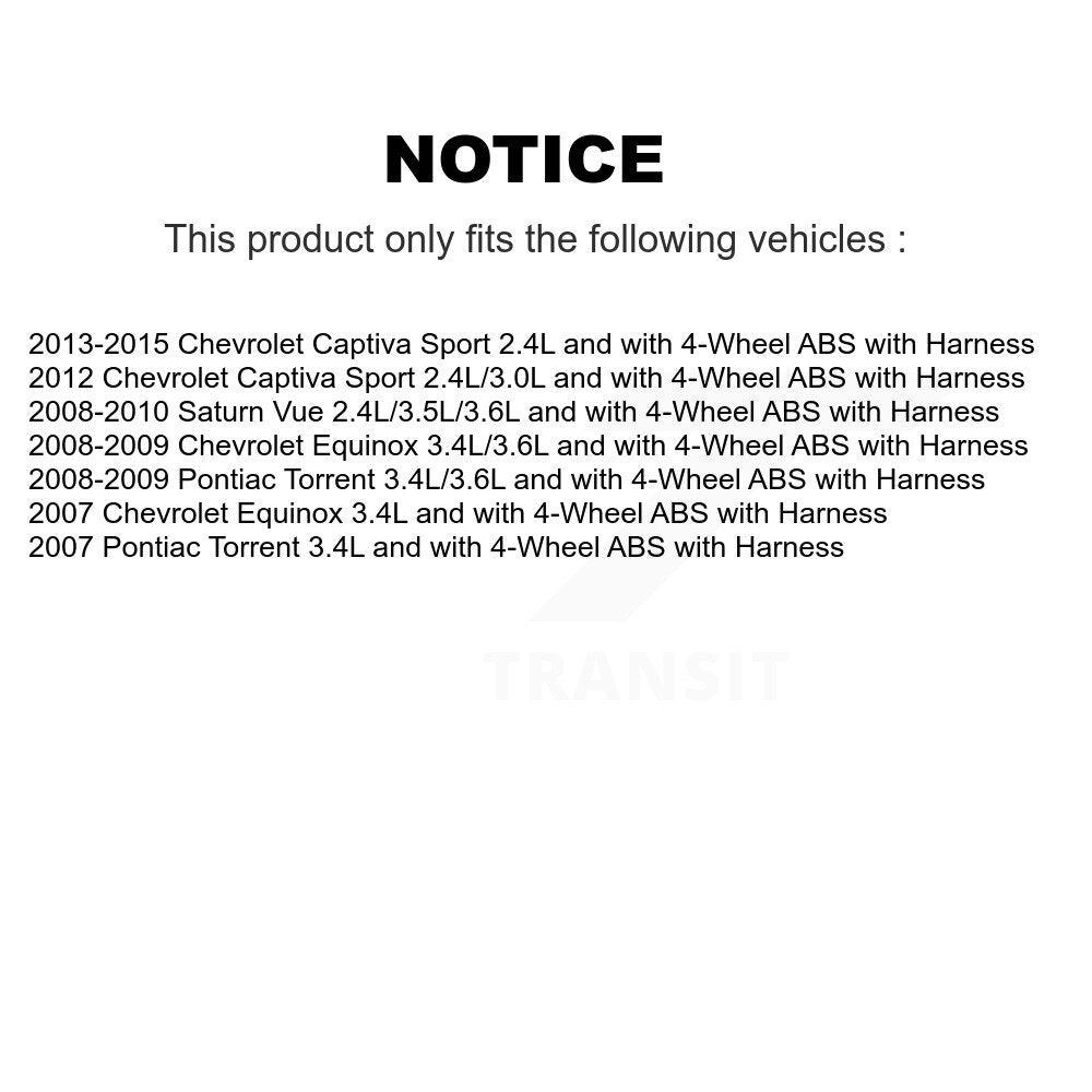 Wheel Hub Bearing & Extra Sensor Front Kit For Chevrolet Equinox Pontiac Torrent
