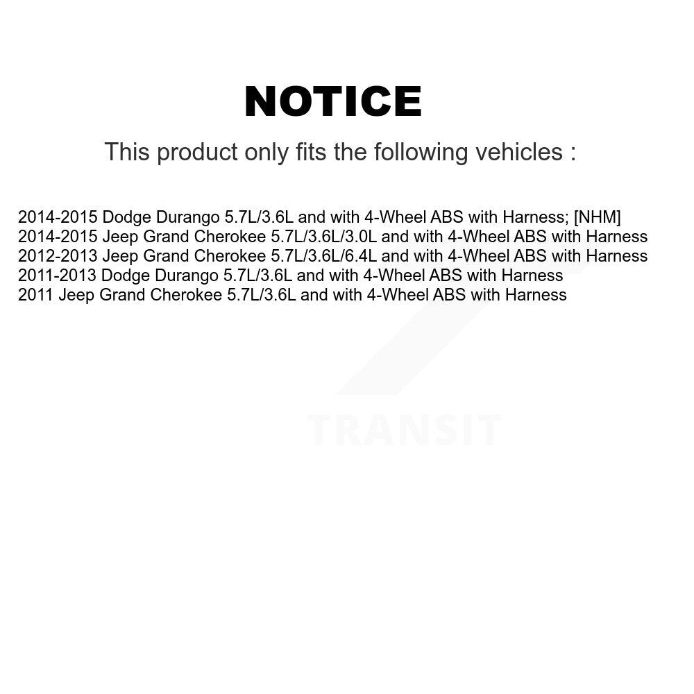 Wheel Hub Bearing And ABS Sensor Front Kit For Jeep Grand Cherokee Dodge Durango