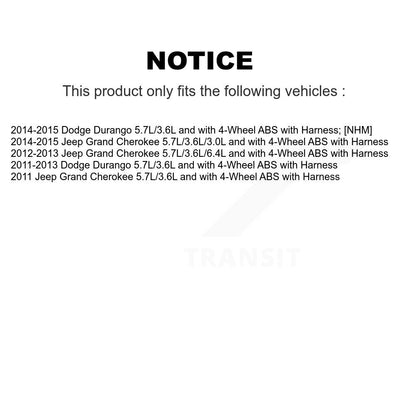 Wheel Hub Bearing And ABS Sensor Front Kit For Jeep Grand Cherokee Dodge Durango