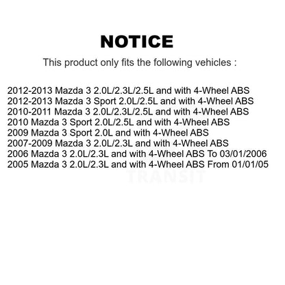 Wheel Bearing And ABS Sensor Front Kit For Mazda 3 Sport