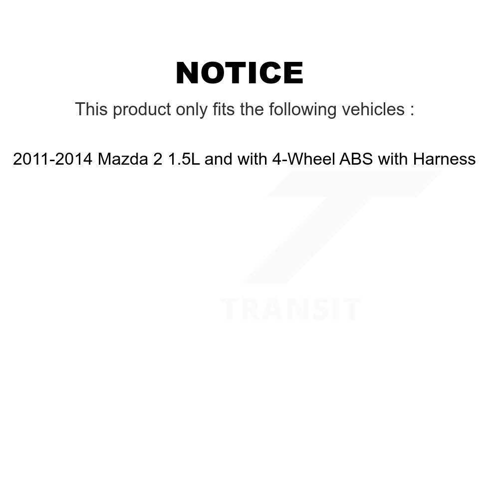 Wheel Bearing & Sensor Front Kit For Mazda 2 1.5L with 4-Wheel ABS Harness