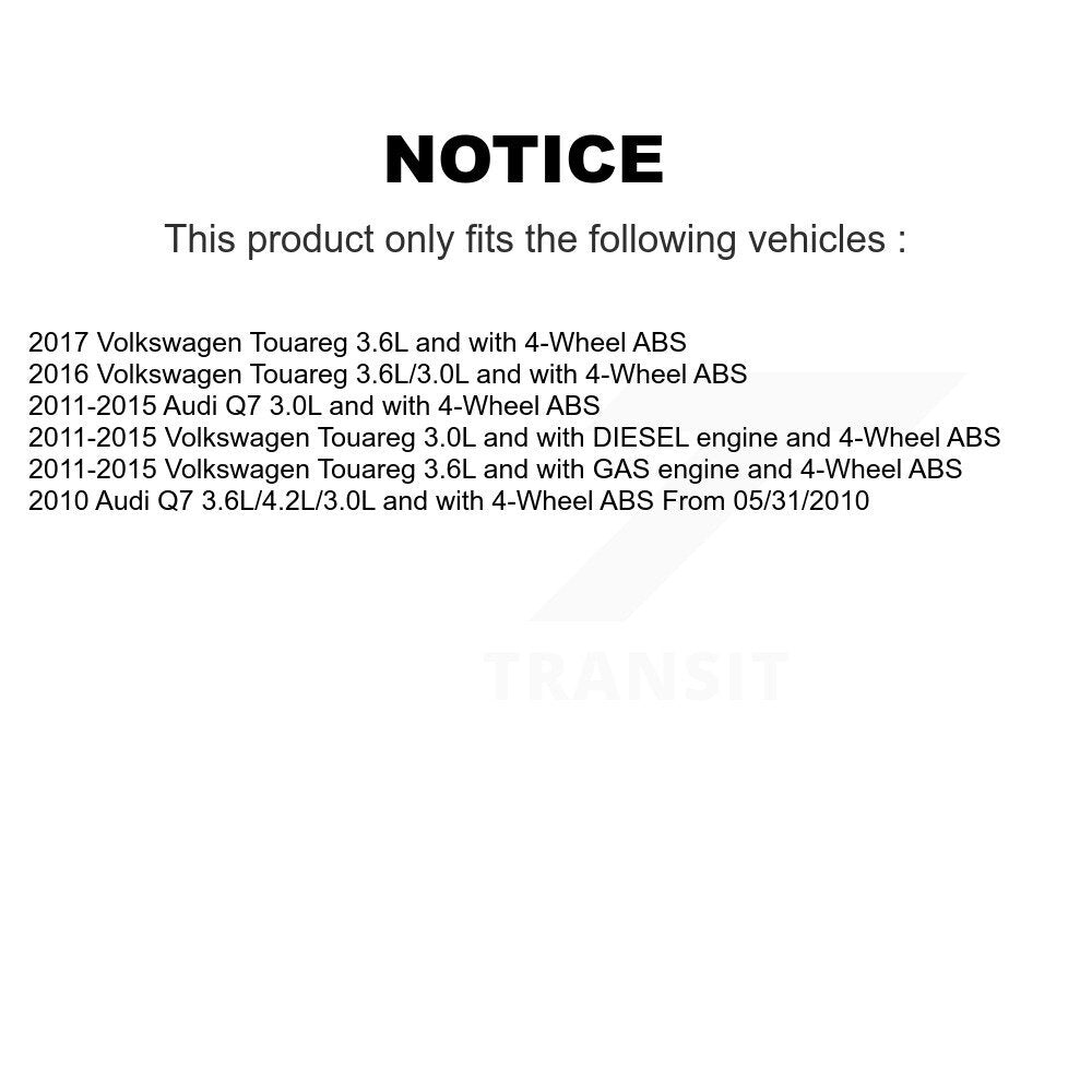 Wheel Bearing And ABS Sensor Front Kit For Volkswagen Touareg Audi Q7