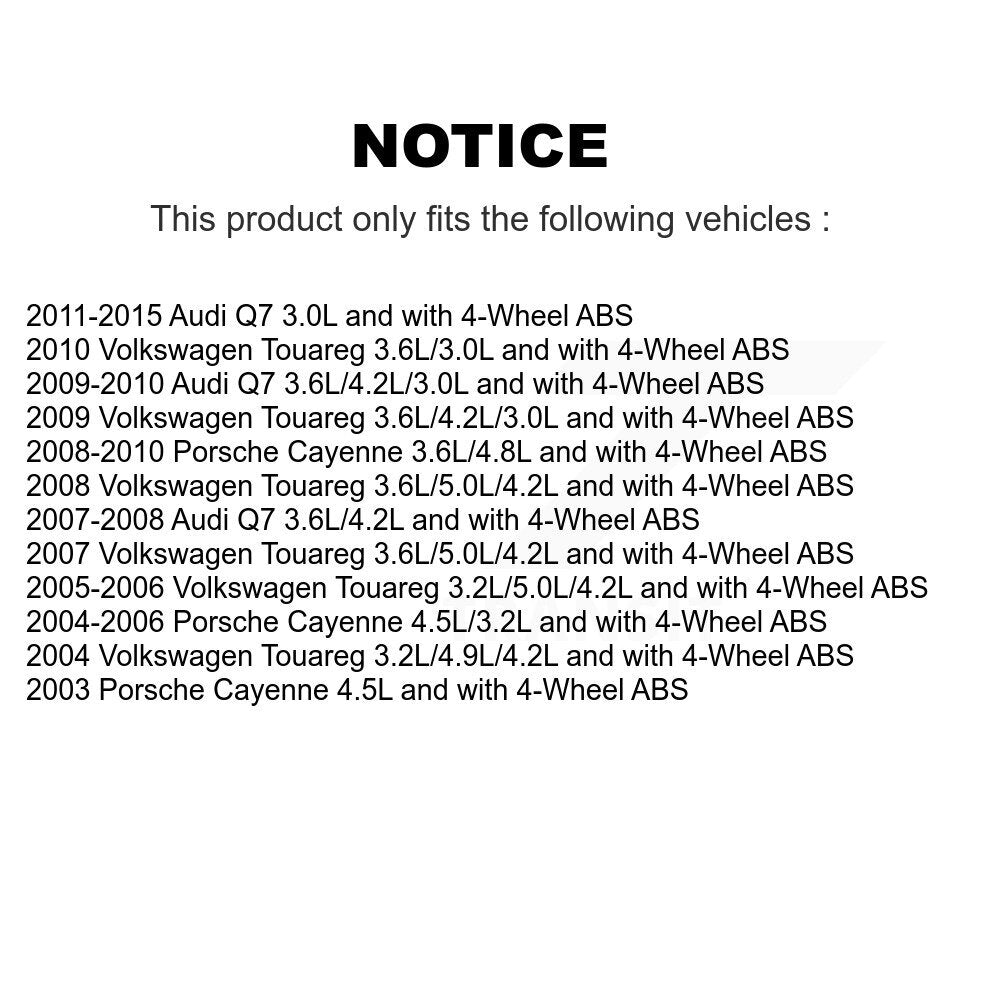 Wheel Bearing ABS Sensor Rear Kit For Audi Q7 Porsche Cayenne Volkswagen Touareg