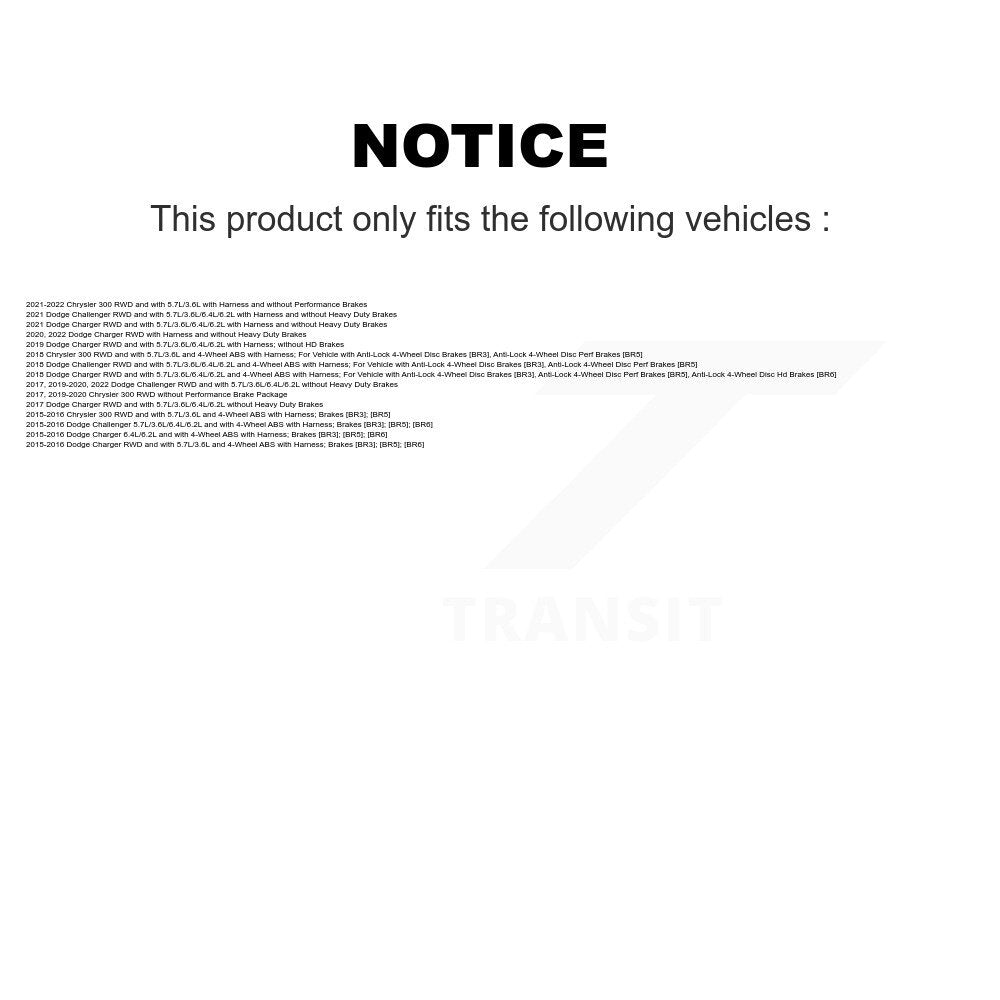 Wheel Hub Bearing ABS Sensor Rear Kit For Dodge Charger Challenger Chrysler 300