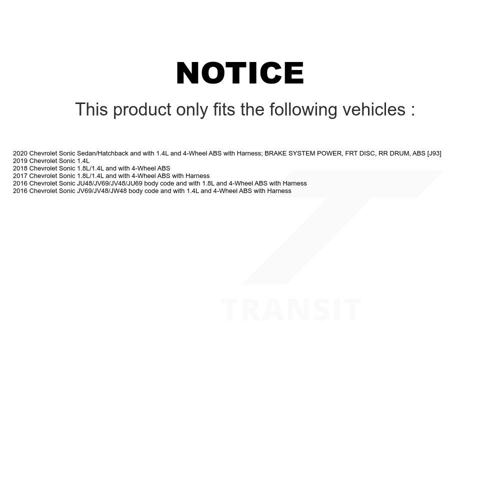 Wheel Hub Bearing And Extra ABS Sensor Rear Kit For Chevrolet Sonic