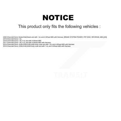 Wheel Hub Bearing And Extra ABS Sensor Rear Kit For Chevrolet Sonic