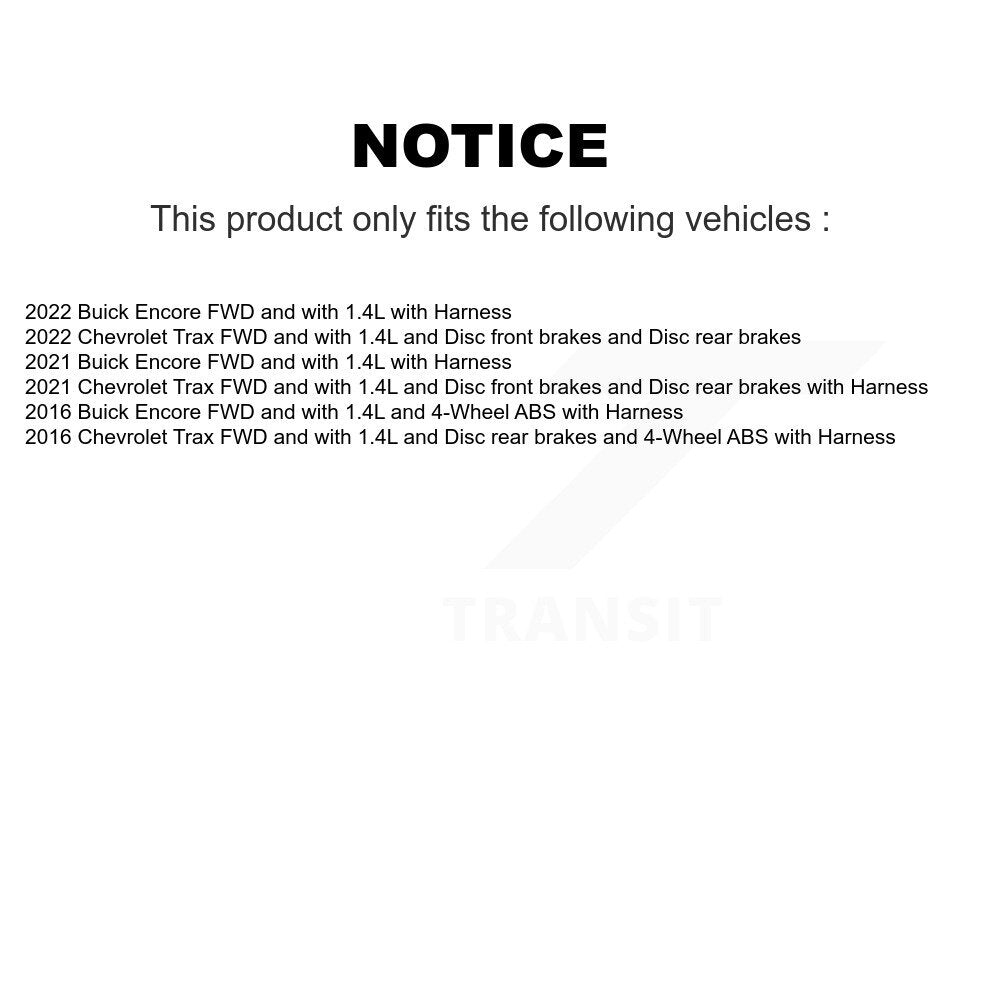Wheel Hub Bearing And Extra ABS Sensor Rear Kit For Buick Encore Chevrolet Trax