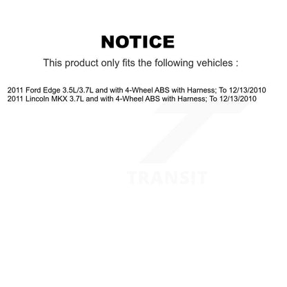 Wheel Hub Bearing And ABS Sensor Rear Kit For 2011 Ford Edge Lincoln MKX