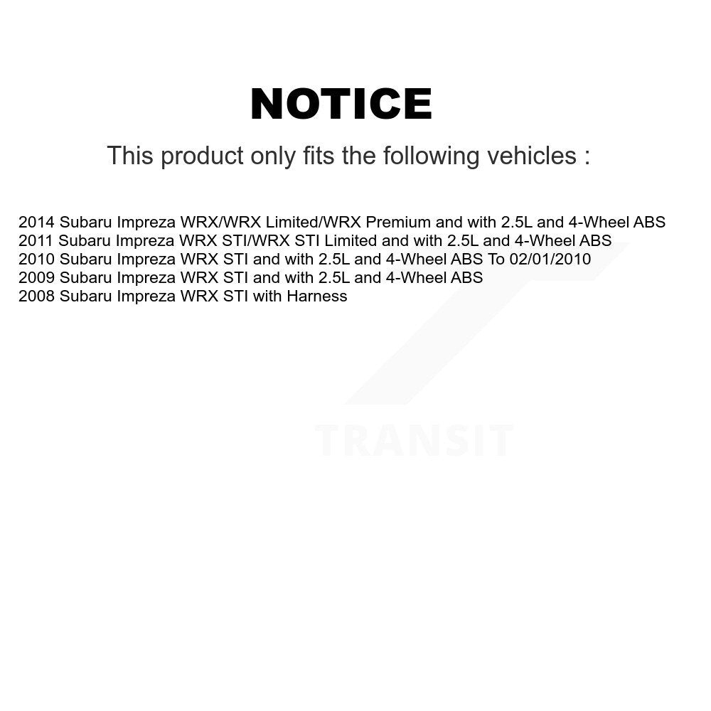 Wheel Hub Bearing And ABS Sensor Rear Kit For Subaru Impreza