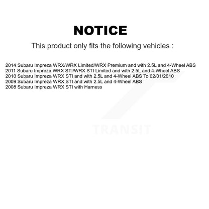 Wheel Hub Bearing And ABS Sensor Rear Kit For Subaru Impreza