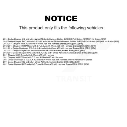 Wheel Hub Bearing ABS Sensor Rear Kit For Dodge Chrysler 300 Charger Challenger
