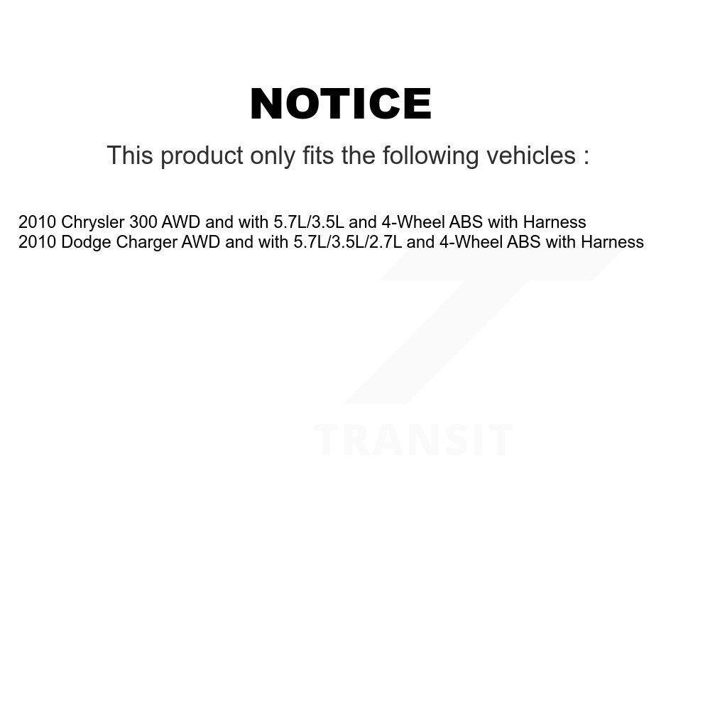Wheel Hub Bearing & Sensor Rear Kit For Dodge Charger Chrysler 300 with Harness