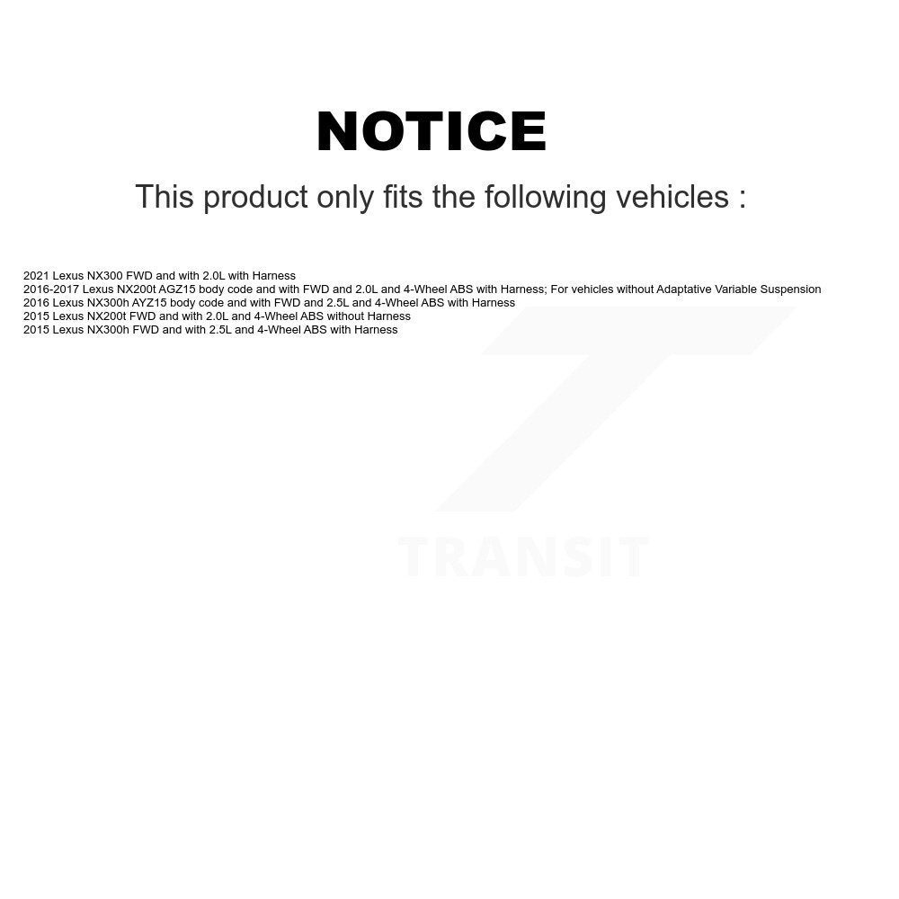 Wheel Hub Bearing And Extra ABS Sensor Rear Kit For Lexus NX200t NX300 NX300h